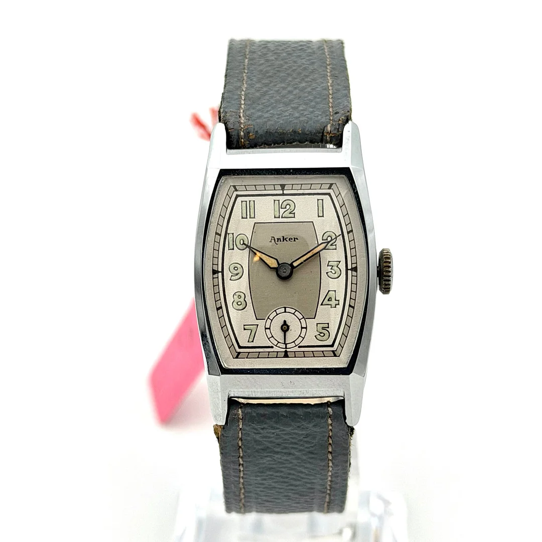ANKER, art deco, armbandsur, 1920/30-tal, manuell, stål. — Wristwatches — Skandia Auktion