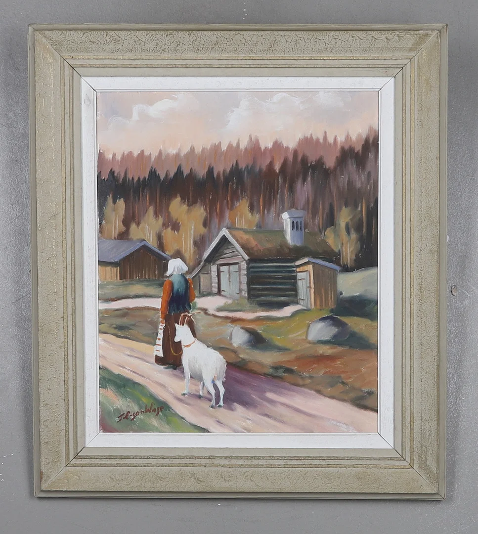 OIDENTIFIERAD KONSTNÄR. olja på duk, signerad. — Paintings — Gomér & Andersson Norrköping