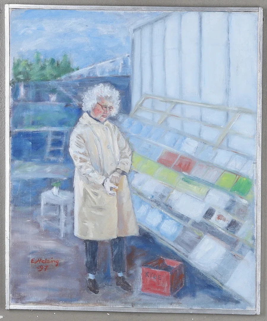 OIDENTIFIERAD KONSTNÄR, Olja på duk, figuralt motiv, signerad E Helsing .97. — Paintings — Gomér & Andersson Norrköping