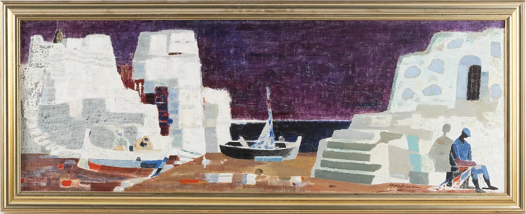 AXEL OLSON. "Sydfranskt landskap", olja på duk. — Paintings — Stockholms Auktionsverk Helsingborg