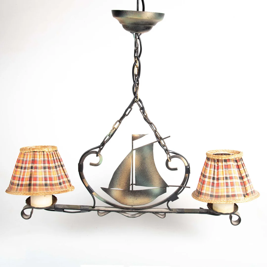TAKLAMPA, smide, segelbåt, 1900-talets mitt. — Ceiling lights — Laholms Auktionskammare