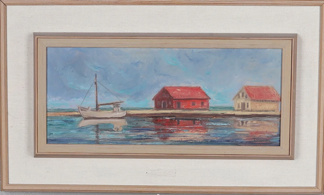 UNO DEWOON. "Från Smögens hamn", olja på pann, signerad och daterad 1965 á tergo. — Paintings — Gomér & Andersson Norrköping