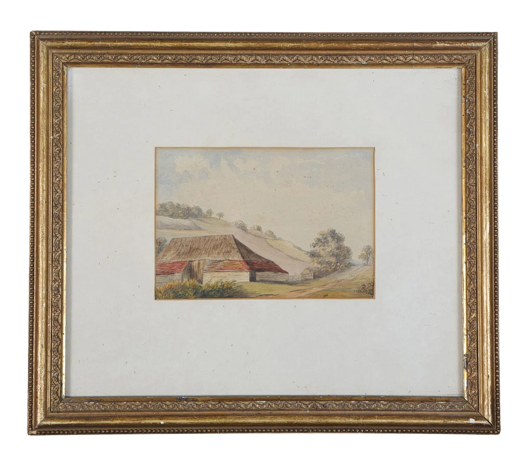 19TH CENTURY BRITISH SCHOOL, STUDY OF A BARN. — Paintings — Bishop & Miller