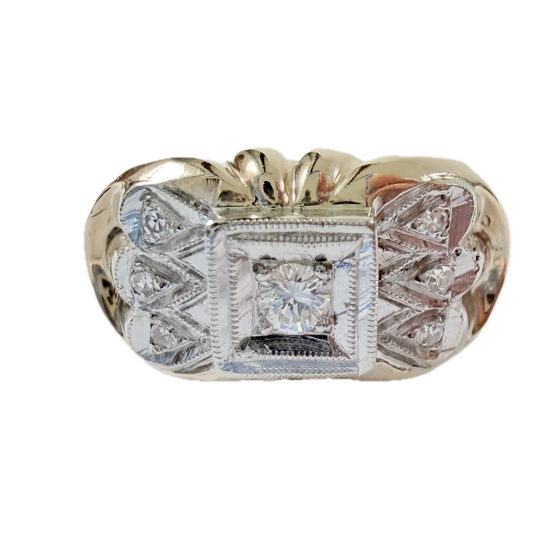 Diamantring. ca 1940-tal. 14k Guld. — Rings — Auktionshuset STO Bohuslän