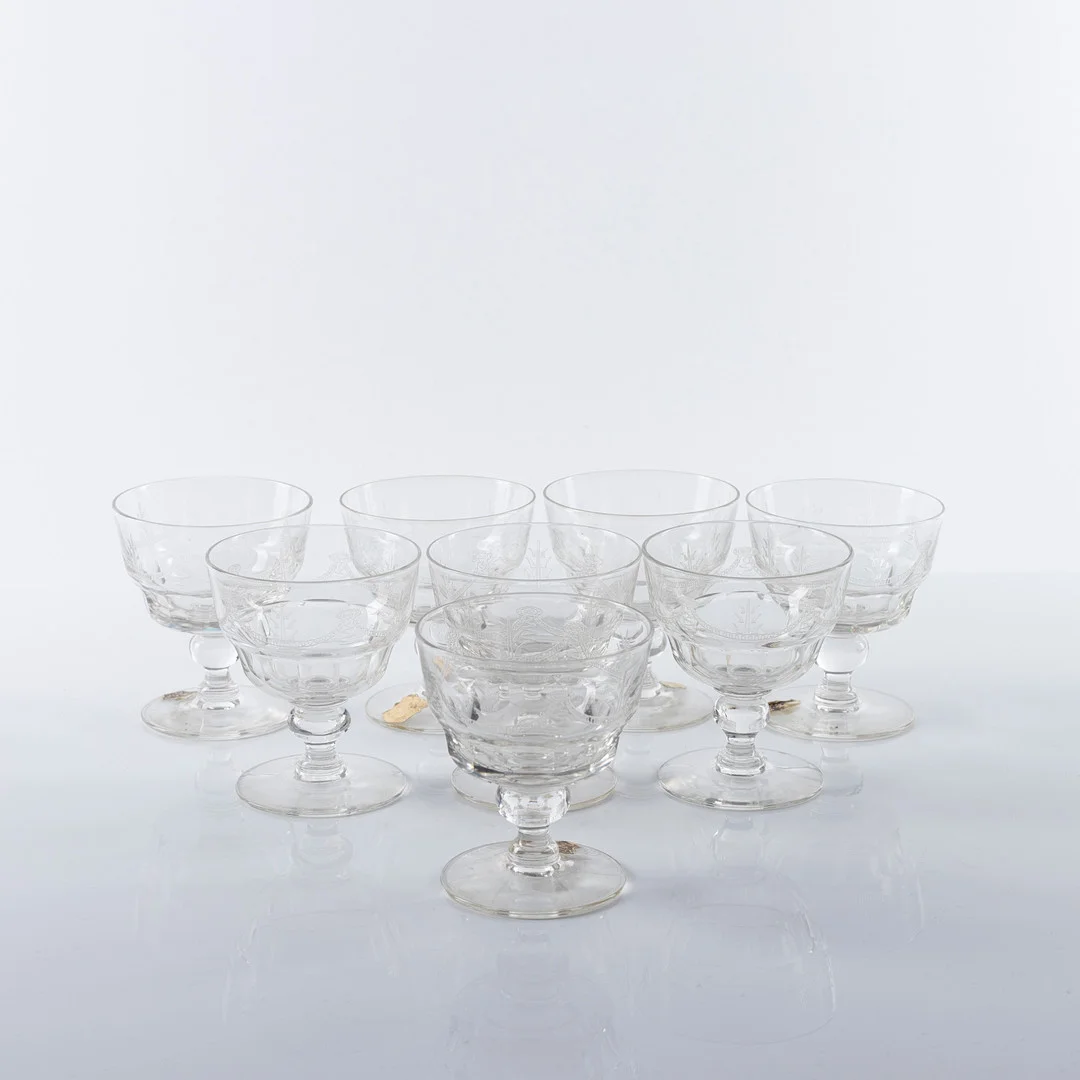 EDVIN OLLERS. Likörglas, 8 st, "Elon", Åfors, 1920/30-tal. — Utility glass — Auktionshuset Kolonn