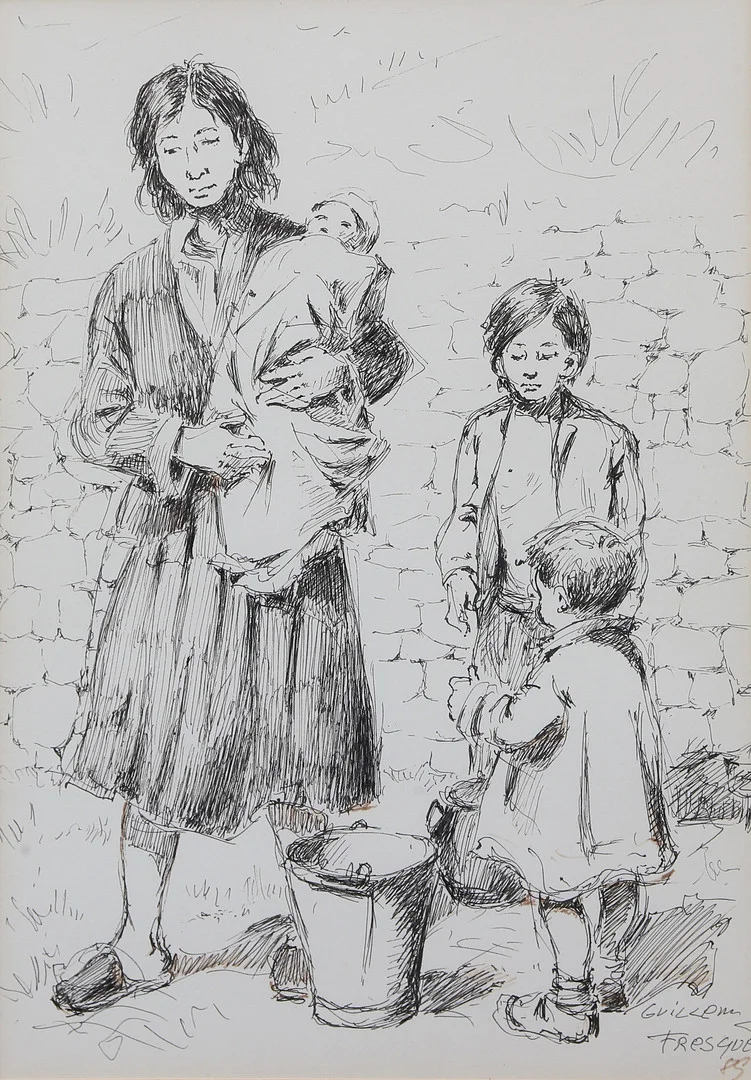 GUILLEM FRESQUET BARDINA. Peasants. — Drawings — Balclis