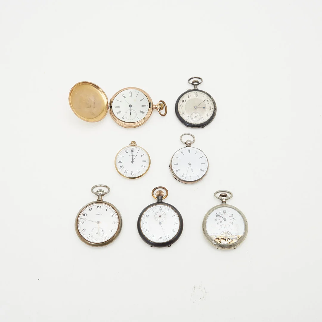 KONVOLUT TASCHENUHREN. (7). — Pocket & Stop Watches — Stockholms Auktionsverk Köln