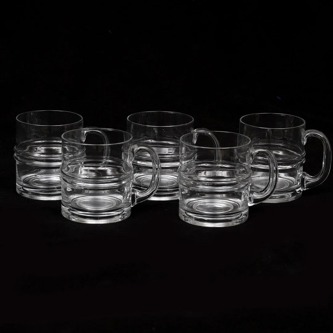 TIMO SARPANEVA. Sejdlar, 5 st, "Droppring", Iittala. — Utility glass — Crafoord Auktioner Malmö