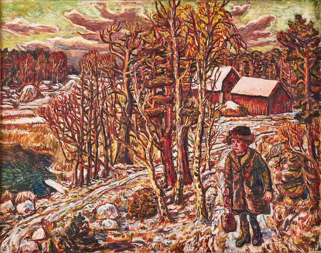 OLLE NORDBERG (1905-1986). Vårvinter, olja på duk. — Paintings — Stockholms Auktionsverk Magasin 5