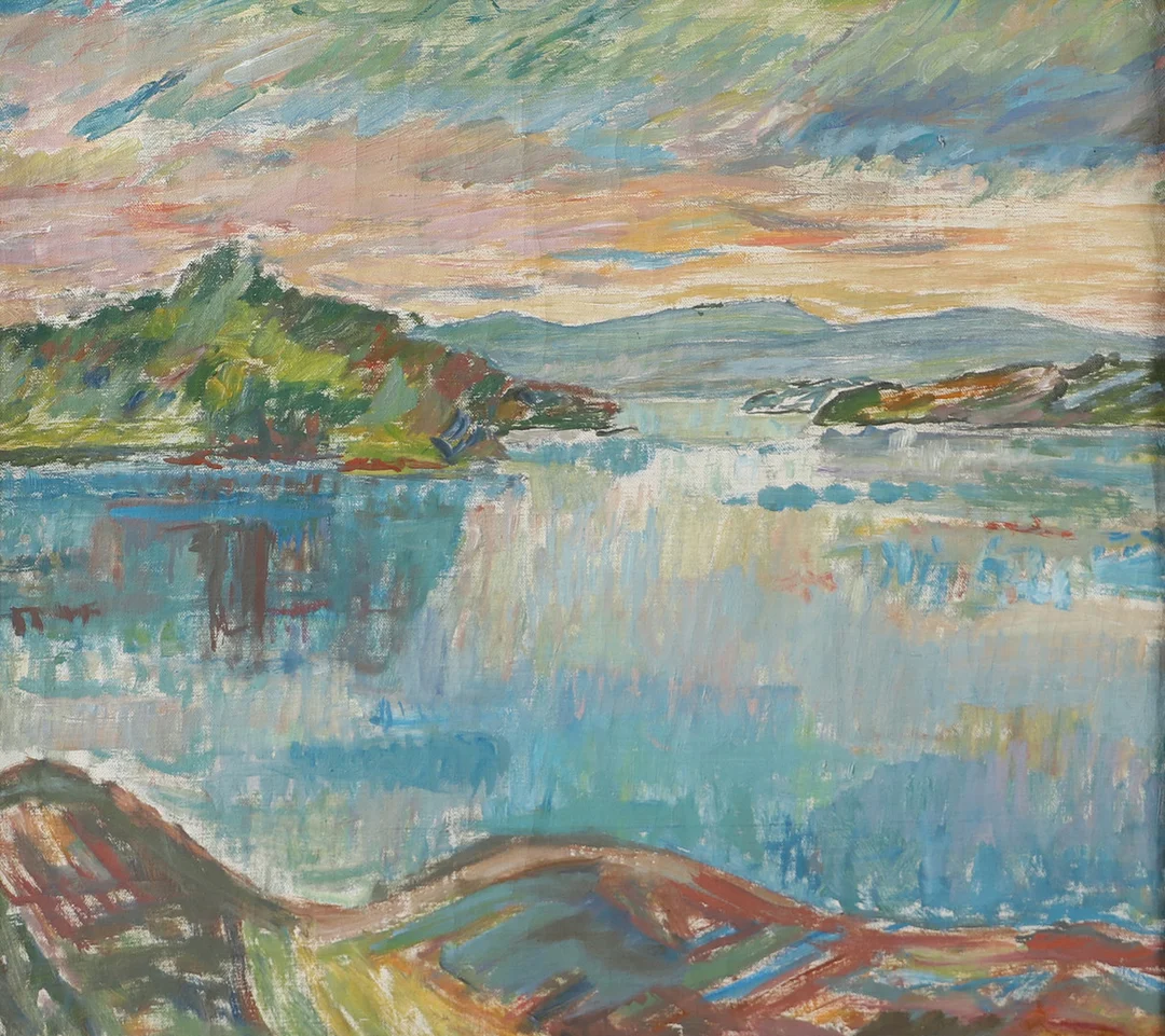 OKÄND KONSTNÄR. Sjölandskap, olja på duk, osignerad. — Paintings — Helsingborgs Auktionskammare