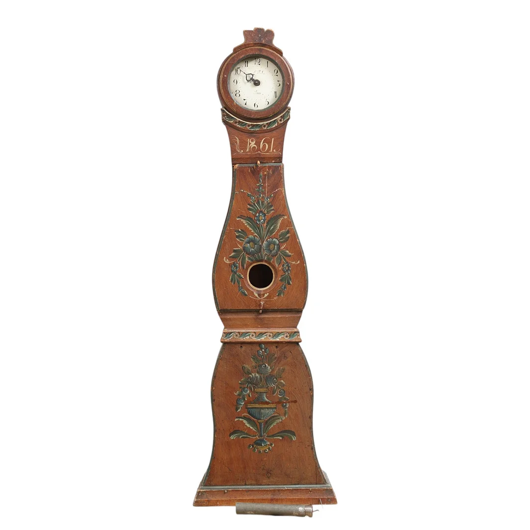GOLVUR, Moraklocka, daterad 1861. — Longcase clocks — Gomér & Andersson Nyköping