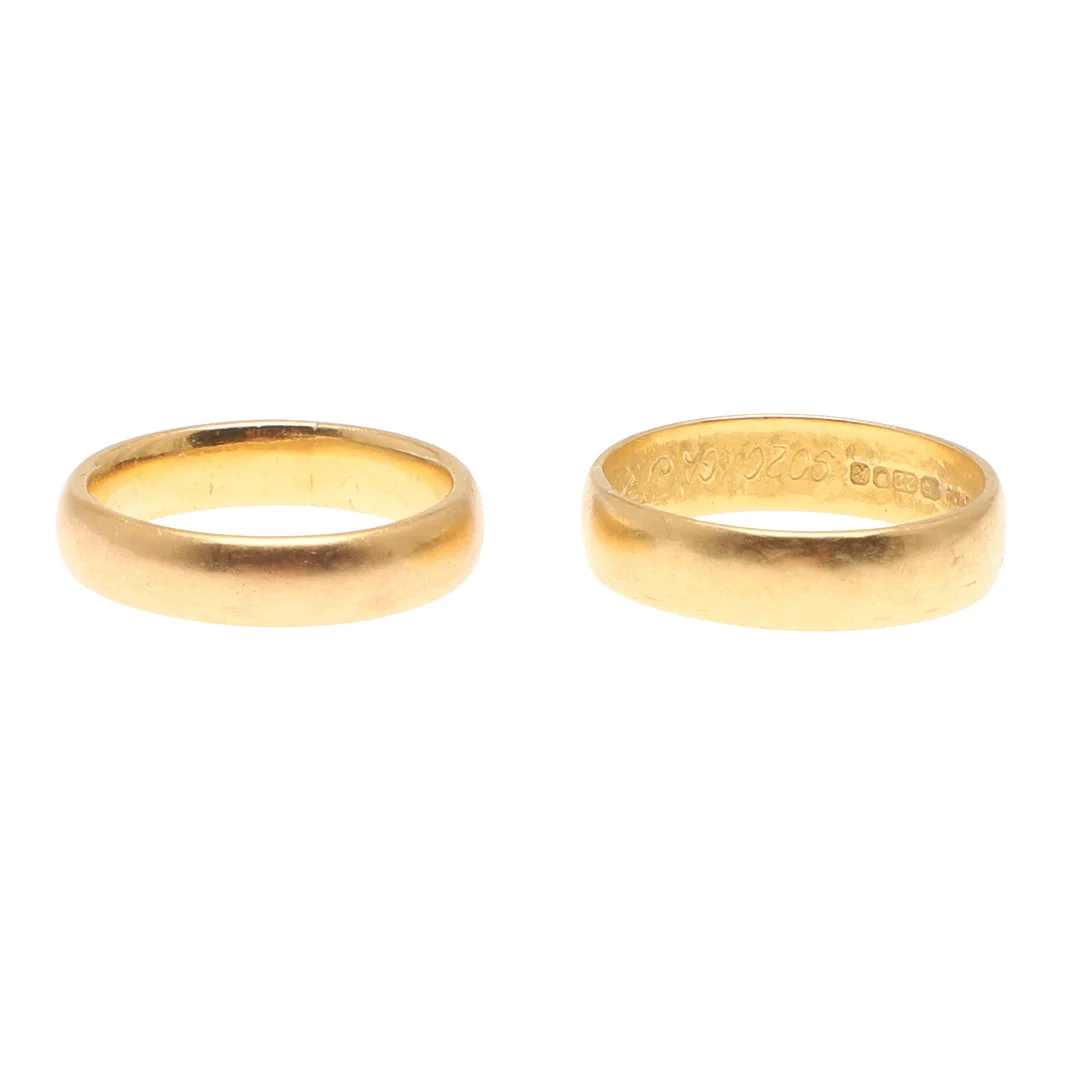 TWO 22 CARAT GOLD WEDDING BANDS. — Rings — Lawrences Auctioneers