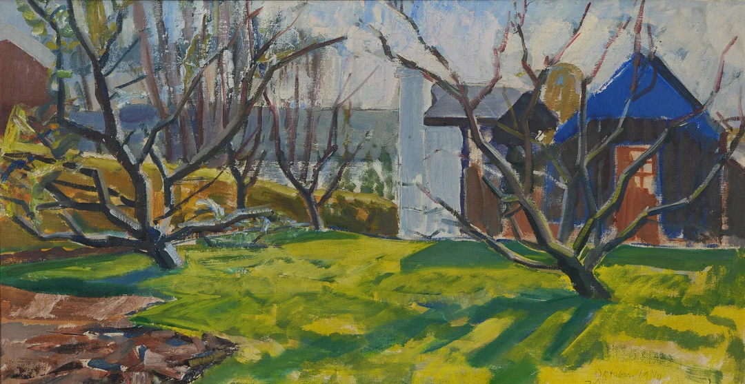 OIDENTIFIERAD KONSTNÄR. "Oktober", olja på duk, signerad ZD, daterad 1940. — Paintings — Formstad Auktioner