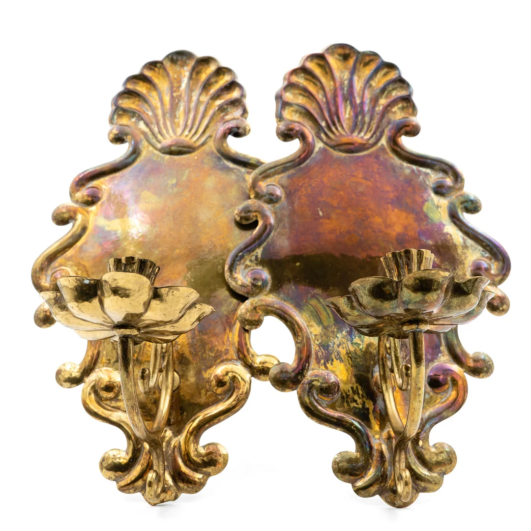 SETH LINDGREN. Vägglampetter, 2 st, Umeå, mässing, signerade och daterade 1948. — Other lighting — Norrlands Auktionsverk