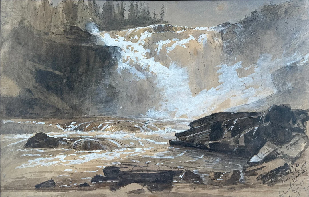 ALBERT BERG (1832-1916). "Tannefors", blandteknik, signerat och daterad 85. — Paintings — Skandia Auktion