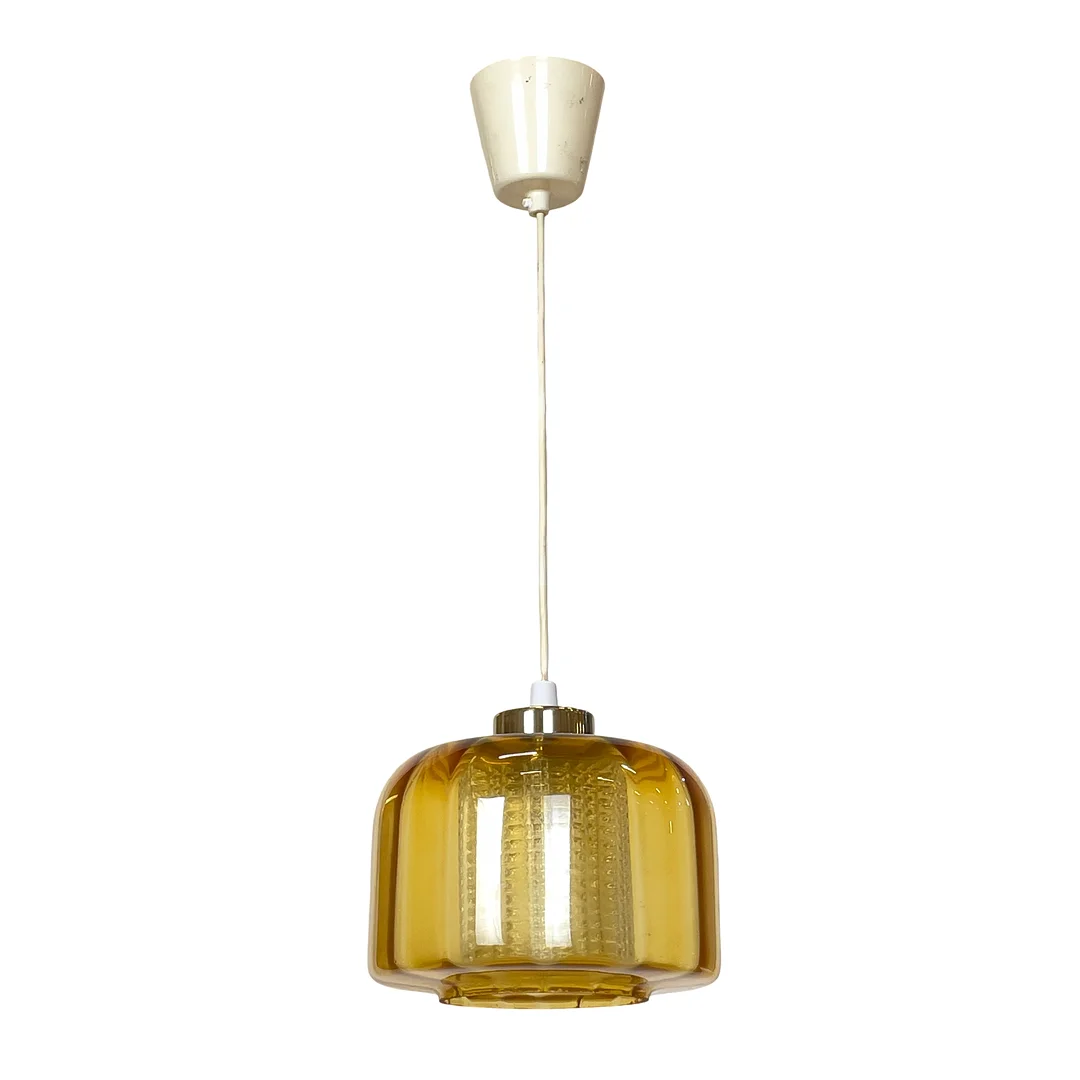 TAKLAMPA, glas & mässing, möjligen Carl Fagerlund, Orrefors. — Ceiling lights — Roslagens Auktionsverk