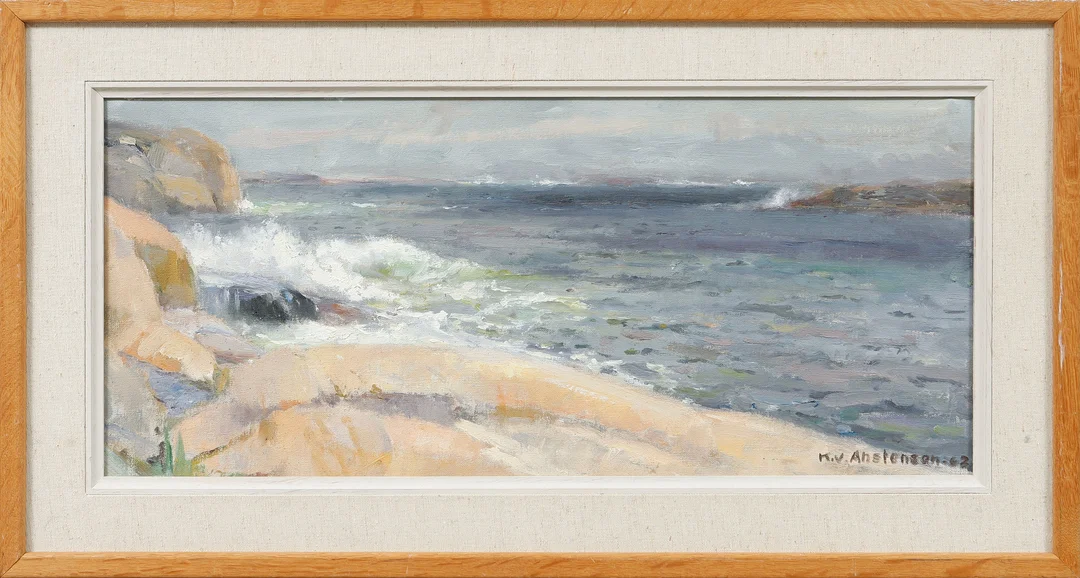 KARL VILHELM ANSTENSEN. "Smögen", olja på duk, signerad och daterad -62. — Paintings — Göteborgs Auktionsverk