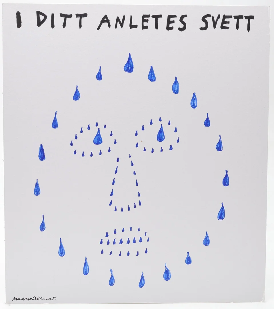 MARTIN MÖLDENER. "I ditt anletes svett", tusch på passepartout, signerad. — Drawings — Gomér & Andersson Linköping