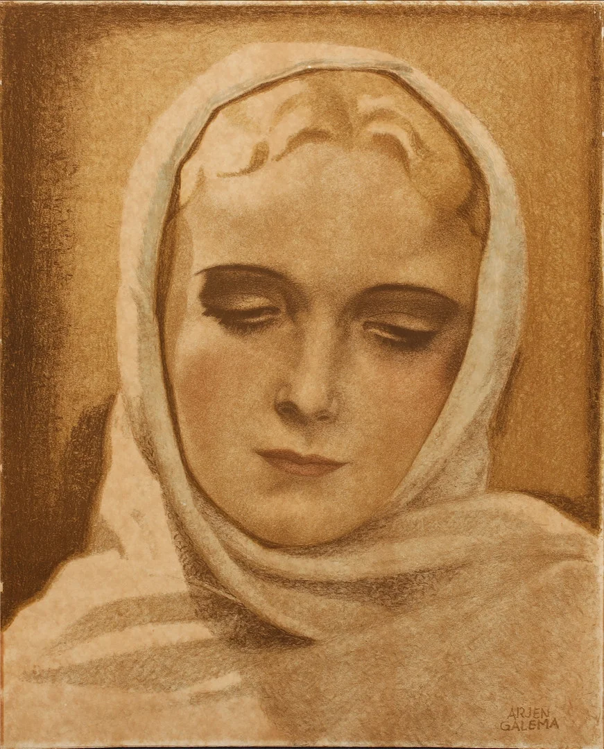ARJEN GALEMA. Porträtt, litografi, signerad. — Engravings & Prints — Göteborgs Auktionsverk