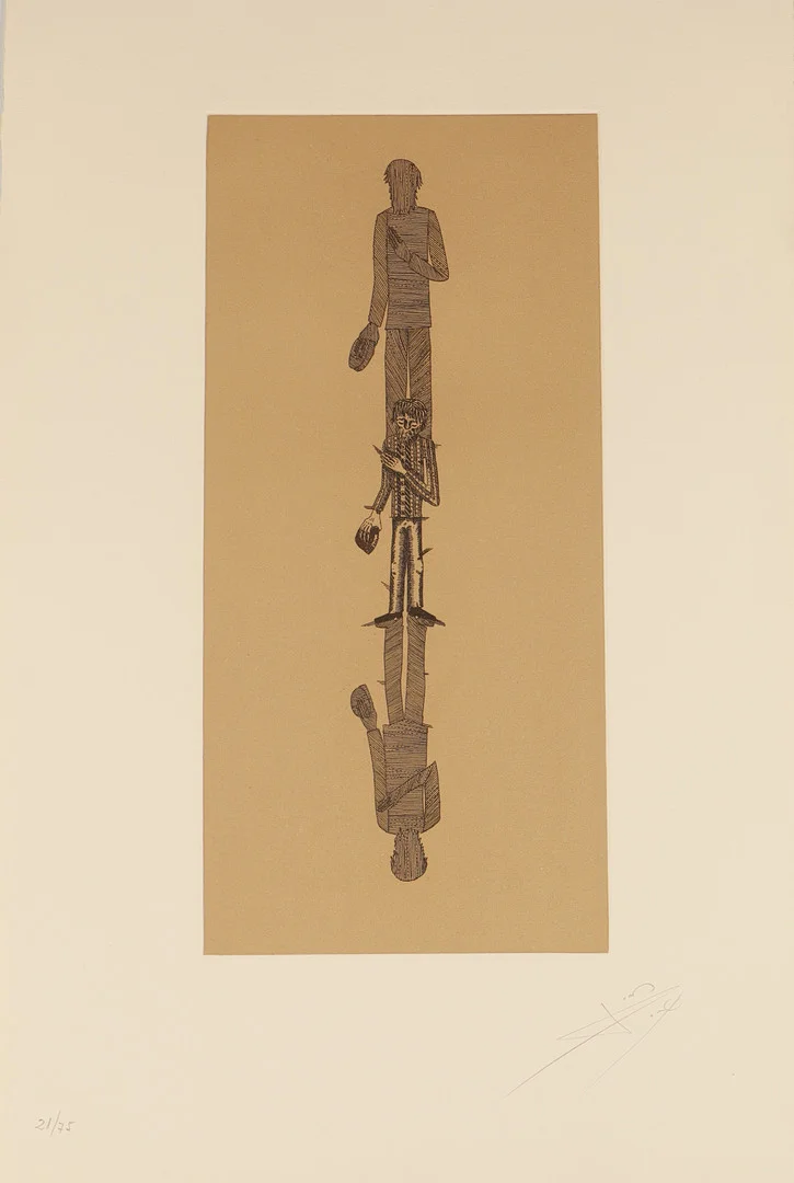 JOAN PONÇ. "tres figuras" serie la metamorfosis de kafka. estampación al aguafuerte sobre papel. polígrafa obra gráfica. firmada y justificada a lápiz. 1978. — Engravings & Prints — Barcelona Auctions