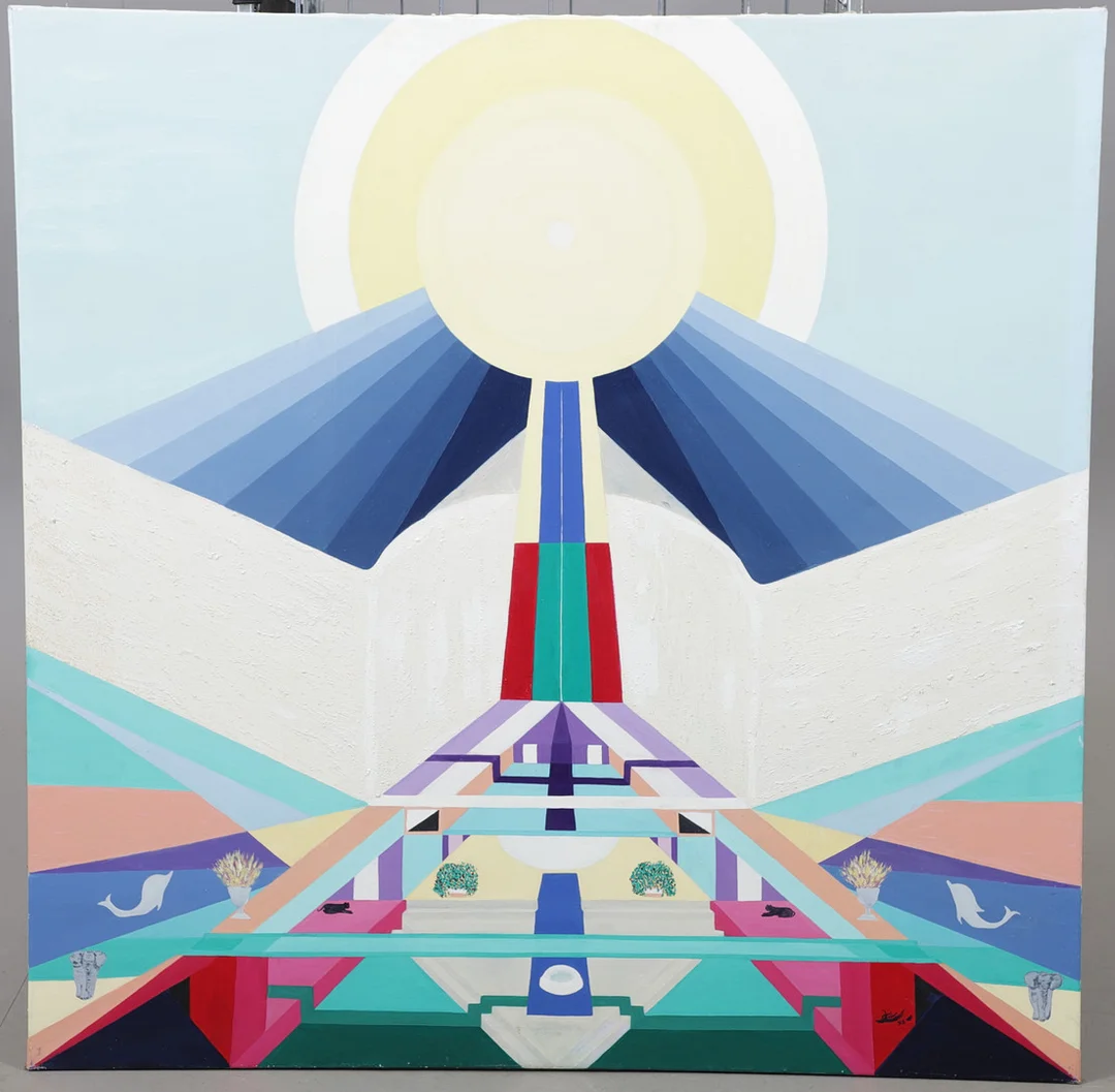 CHRISTIN OHLIN (1946-2025). komposition av solsken, olja på duk, signerad och daterad -93. — Paintings — Växjö Auktionskammare