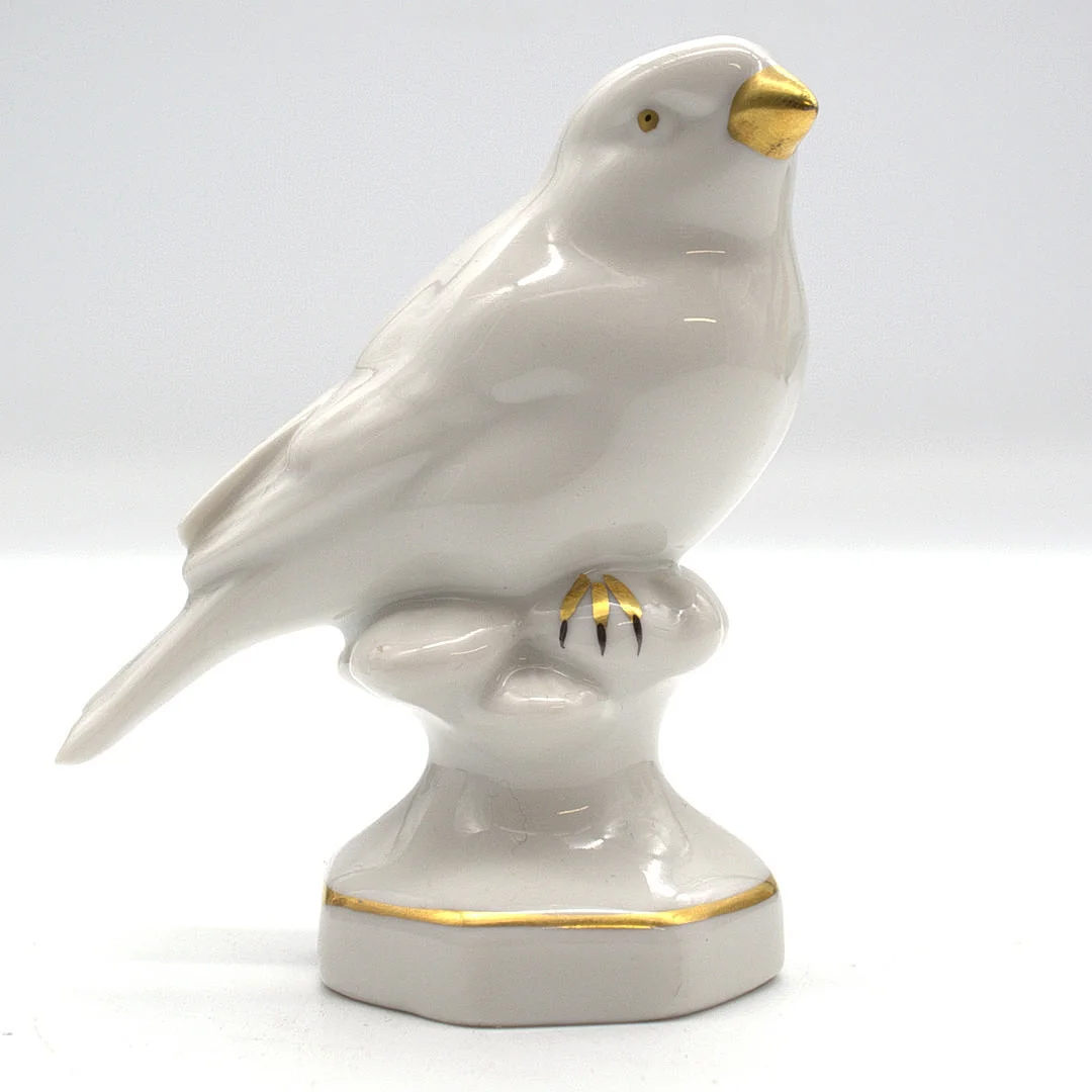 GEROLD PORZELLANVOGEL WEISS GOLD. — European — Kunst- und Auktionshaus Kleinhenz