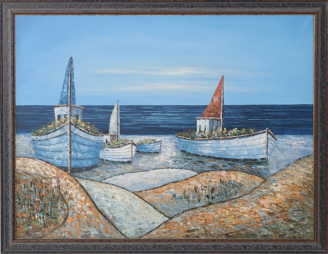 OIDENTIFIERAD KONSTNÄR. Kustmotiv, olja på duk, signerad. — Paintings — Stadsauktion Sundsvall