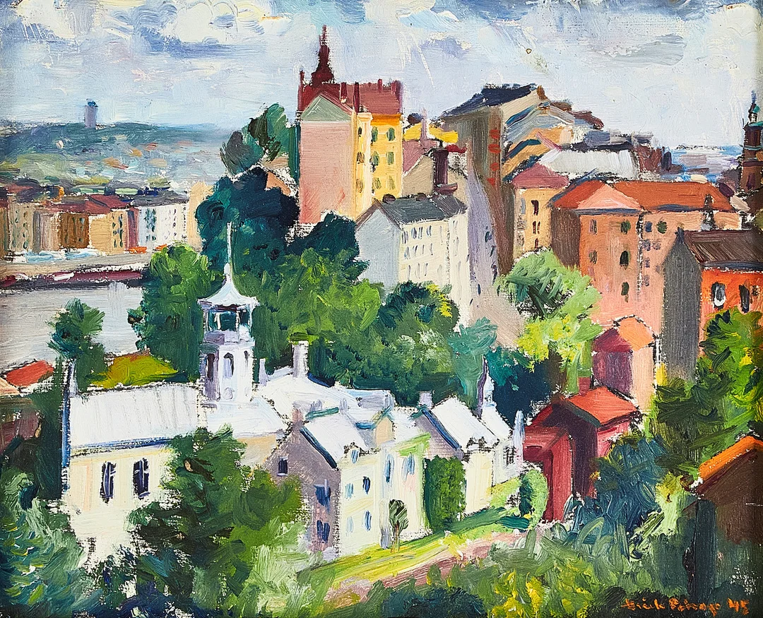ERIC PEHAP (ESTLAND/KANADA 1912-1981). "Utsikt från Söder". — Paintings — Stockholms Auktionsverk Magasin 5