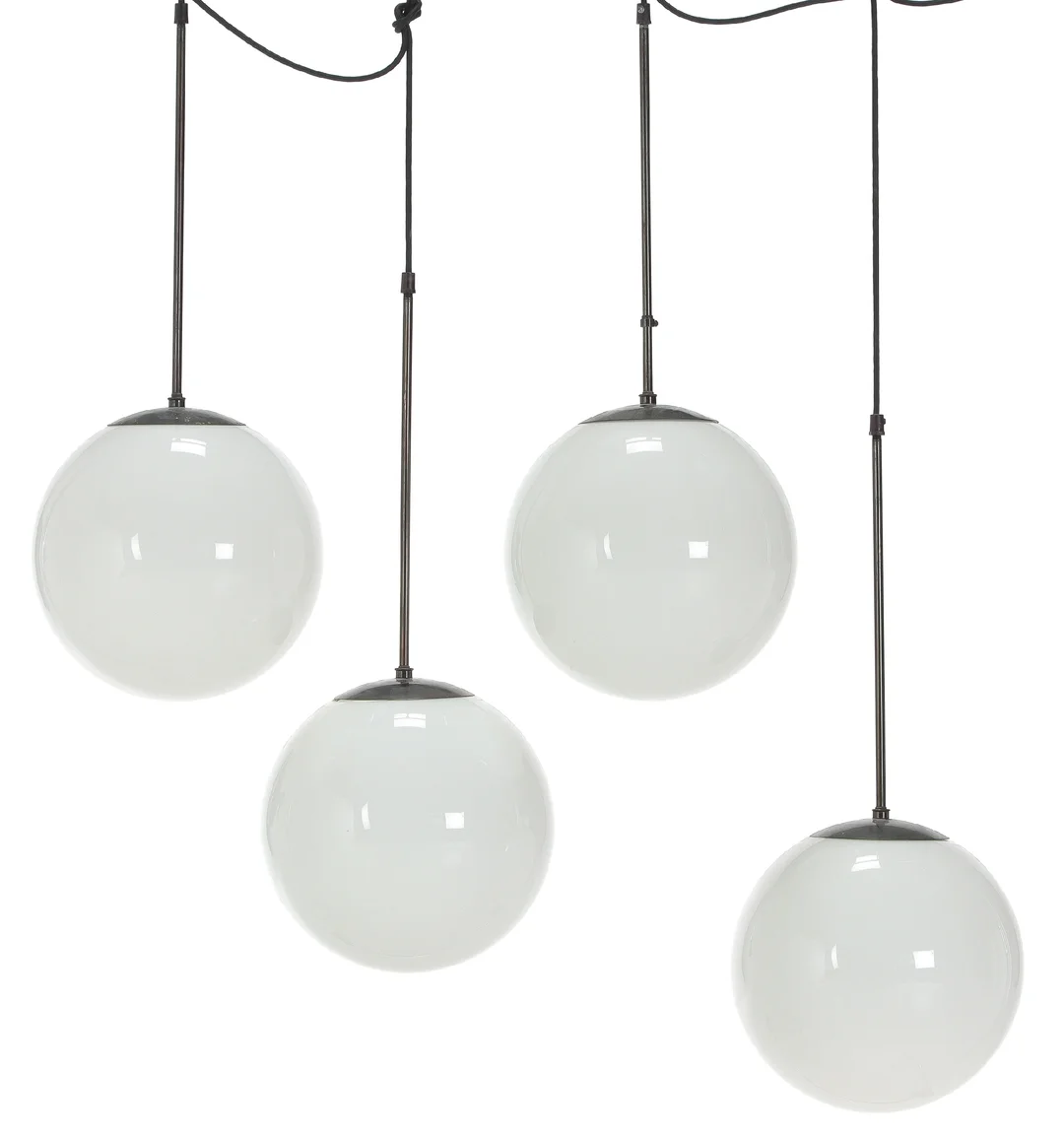 Four glass pendants (4) — Lamps and lighting/Pendant lights — Lauritz