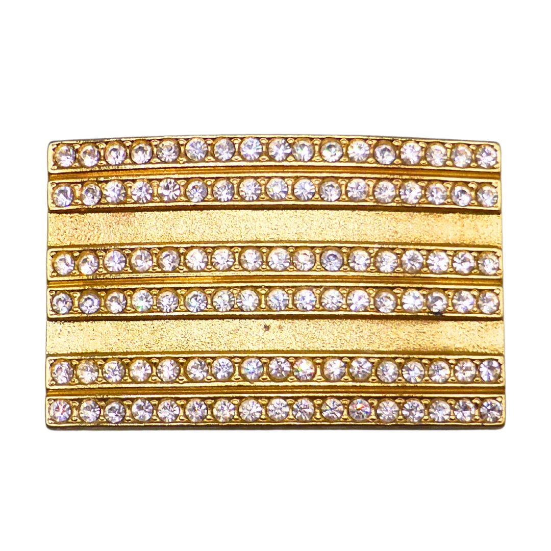 RECHTECKIGE GÜRTELSCHNALLE MIT STRASS. — Jewellery — Auktionshaus Stuber's Hammerschlag
