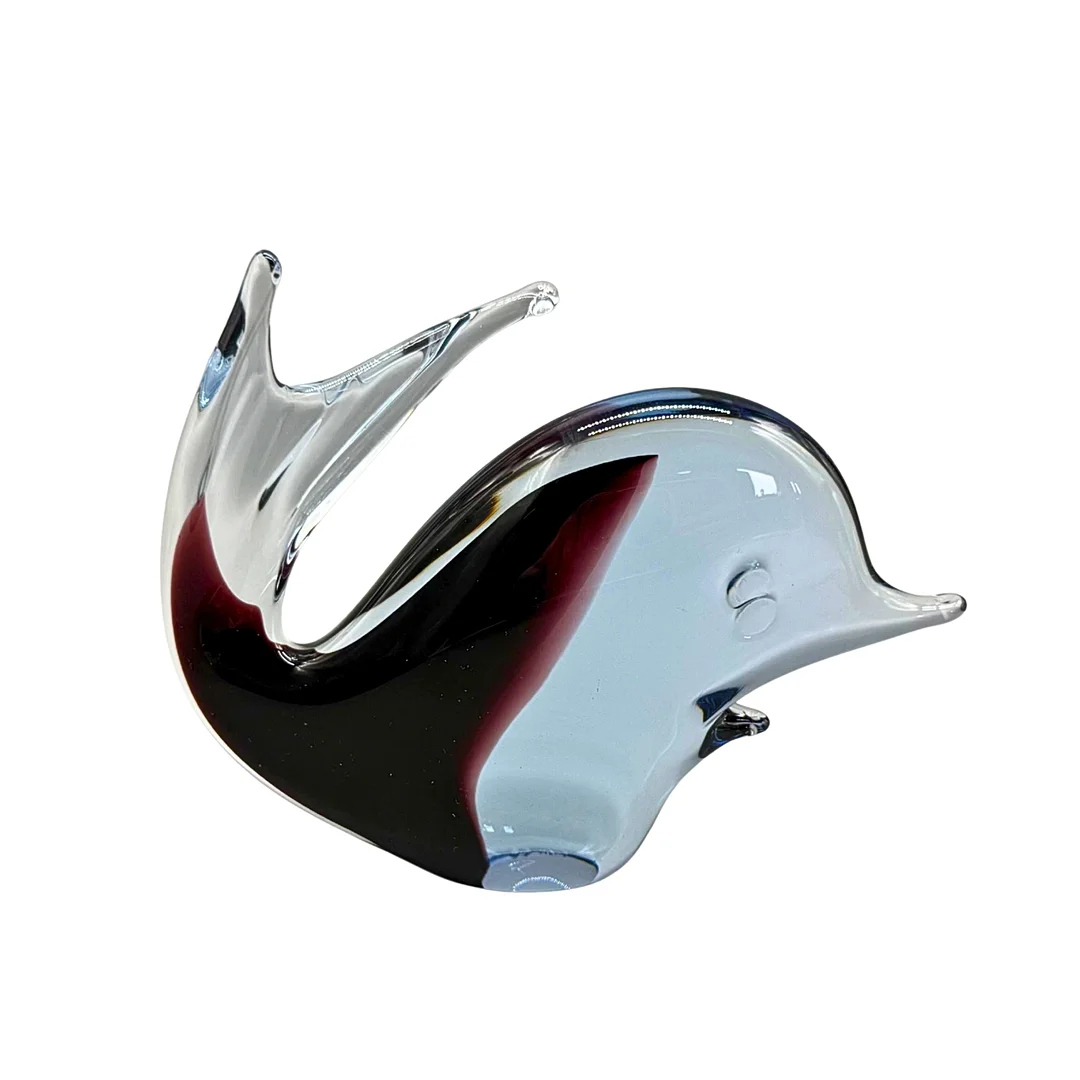 DELPHIN FIGUR AUS KRISTALLGLAS VON DER MARKE CAV. — Art glass — Auktionshaus Stuber's Hammerschlag