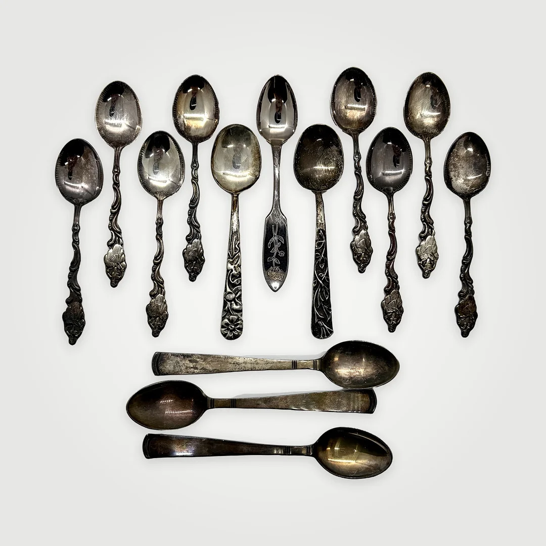 KAFFESKEDAR, 14 st, Silver. — Silver — Auktionshuset STO Bohuslän