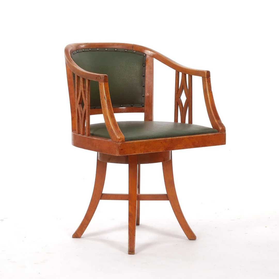 KONTORSSTOL, jugend, konstläder, 1900-talets första del. — Armchairs & Chairs — Auktionsfirma Kenneth Svensson i Kalmar