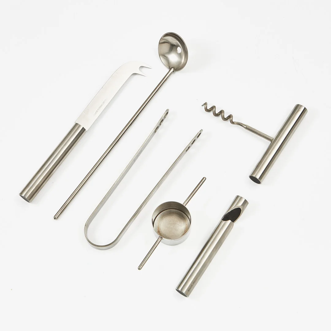 ARNE JACOBSEN. Barset, rostfritt stål, Cylinda-line, Stelton Danmark. — Other metals — Stockholms Auktionsverk Magasin 5