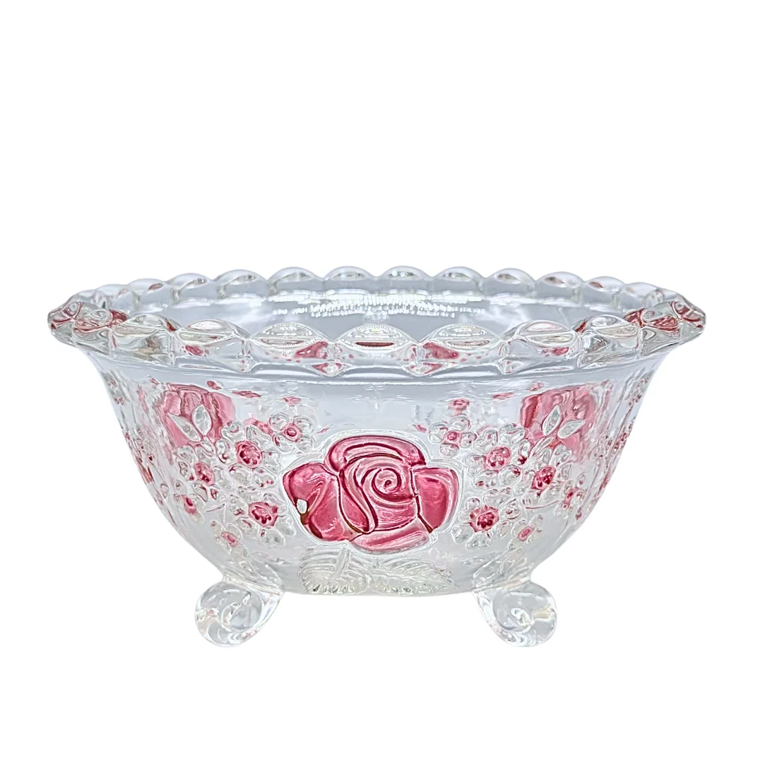 GLASSCHALE DER MARKE WALTHER-GLAS MIT ROSENDEKOR. — Utility glass — Auktionshaus Stuber's Hammerschlag