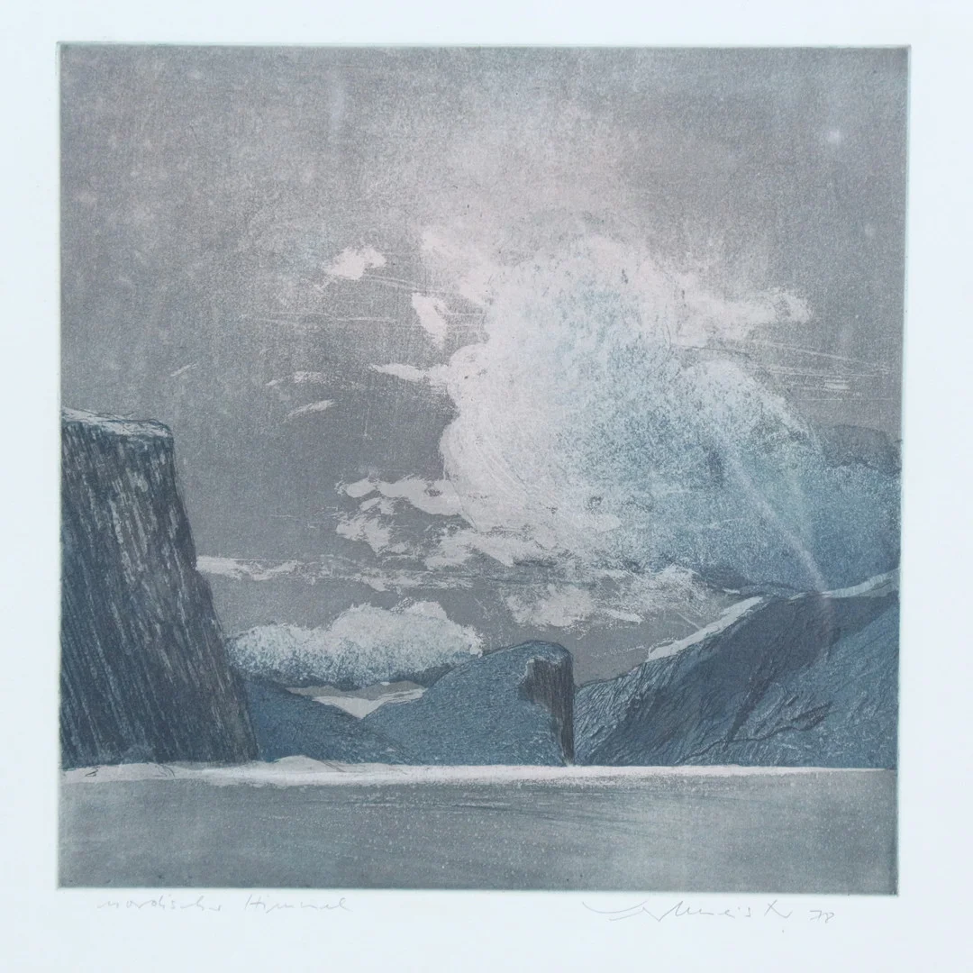 WOLFGANG WERKMEISTER (1941). Farbradierung, '' Nordischer Himmel '' 1978. — Engravings & Prints — Stockholms Auktionsverk Düsseldorf/Neuss
