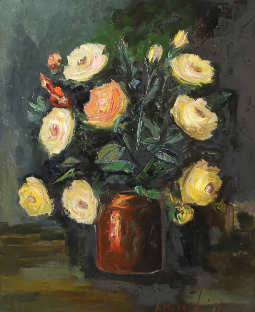 KARIN BORGSTRÖM. Blomsterstilleben, olja på duk, signerad K. Borgström. — Paintings — Helsingborgs Auktionskammare
