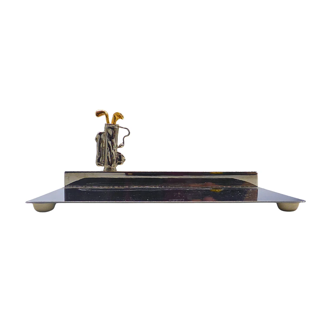 SCHREIBTISCHGARNITUR MIT GOLFTASCHE. — Jewellery Suites — Auktionshaus Stuber's Hammerschlag