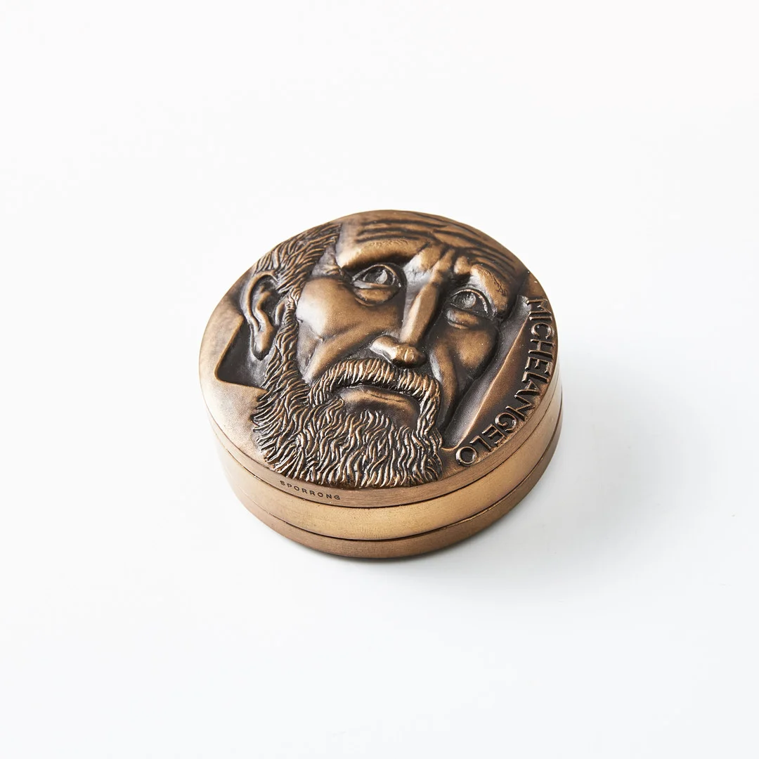 KAUKO RÄSÄNEN. 1926-2015. Medalj, brons, Michelangelo, 3-delad, signerad och numrerad 74/ 1500, 1974. — Orders & Medals — Stockholms Auktionsverk Magasin 5
