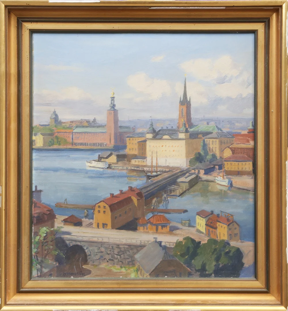 OLJA, på pannå, Stockholmsmotiv, signerad Zetterström. — Paintings — Kalmar Auktionsverk