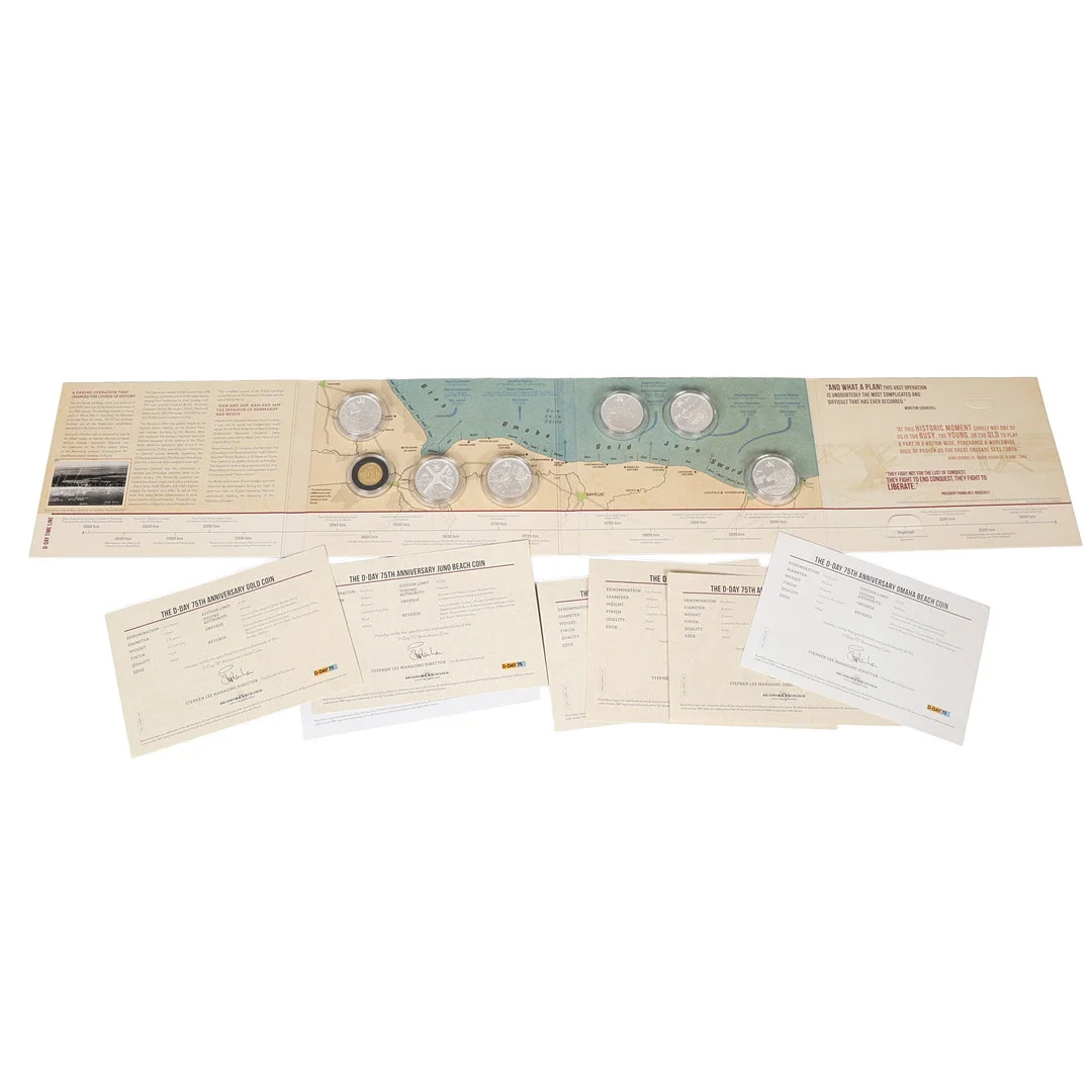 THE D-DAY 75TH ANNIVERSARY COMMEMORATIVE COIN COLLECTION. — Coins & Banknotes — Bishop & Miller