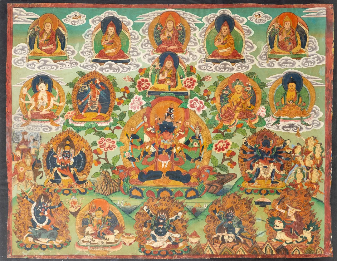 Thangka Guhyasamaja, Nepal, 20. Jh. — Scrolls — Stockholms Auktionsverk Hamburg