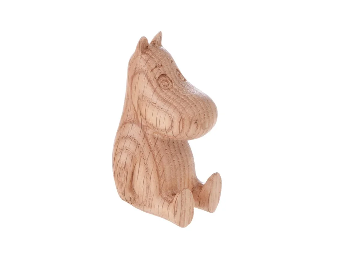 TRÄFIGUR, ek, Moomin Moominmamma, bredd 6,4 cm, längd 5 cm, höjd 10 cm, designhouse, kartong. — Kuriosa/Trä — Kaplans