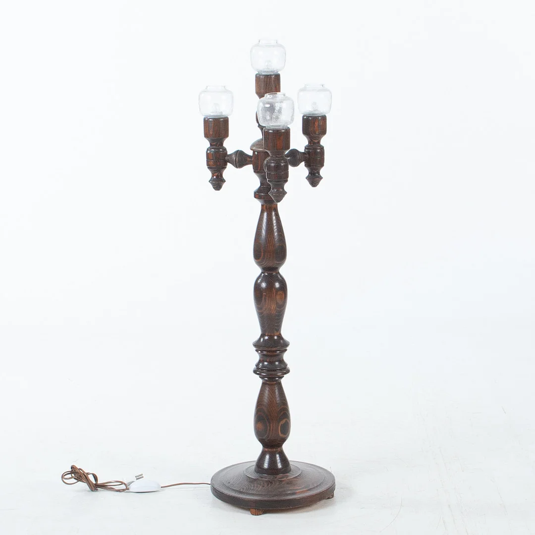 GOLVLAMPA, betsad fur, 70-tal. — Floor lights — Laholms Auktionskammare
