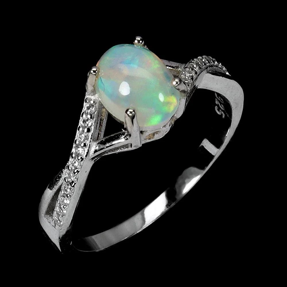 OPAL SILVER RING. — Rings — Chalkwell Auctions