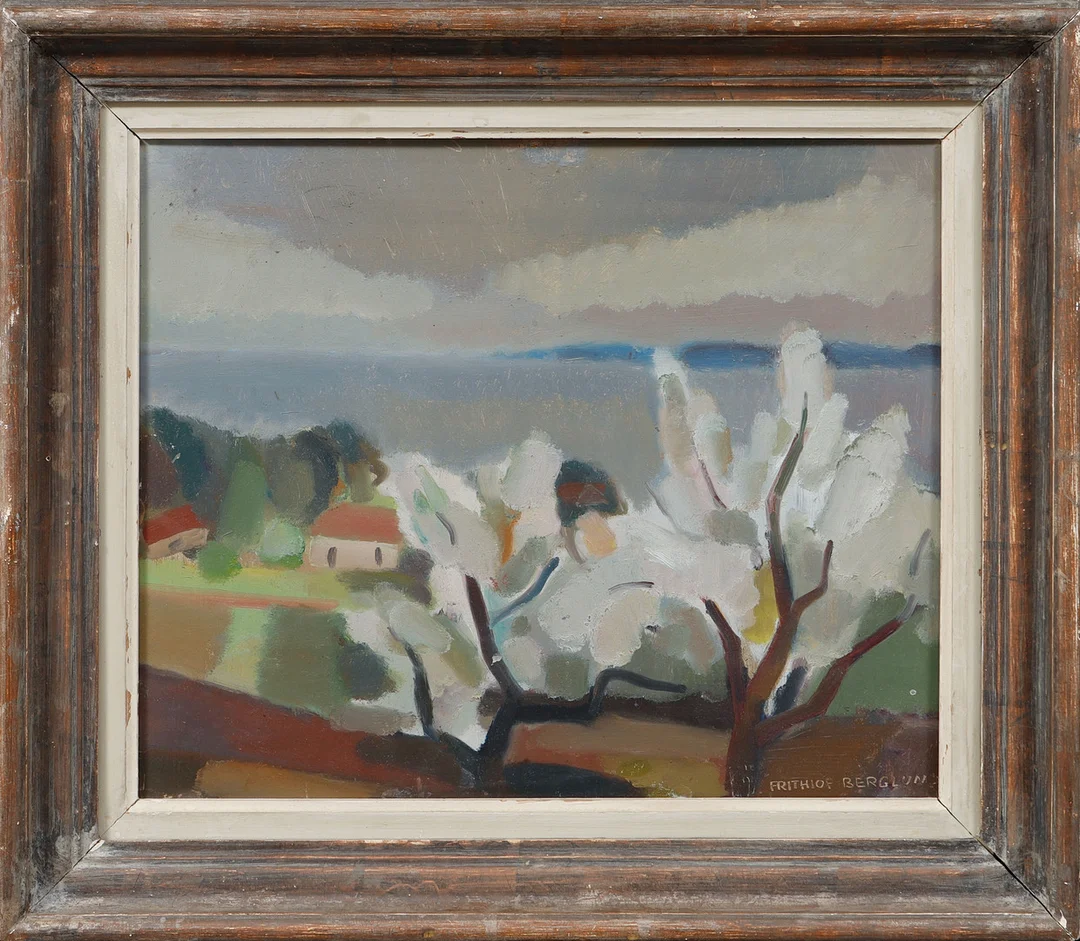 FRITHIOF BERGLUND. Kustmotiv, olja pannå, signerad. — Paintings — Göteborgs Auktionsverk