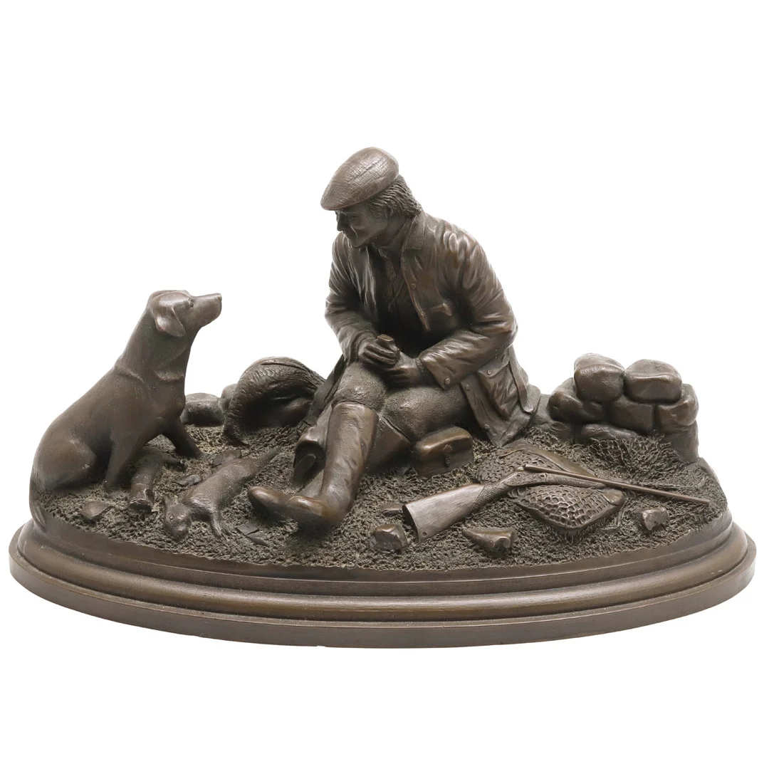 SHOOTING INTEREST: DAVID HUGHES, COLD CAST BRONZE GROUP. — Sculptures & Bronzes — Lawrences Auctioneers