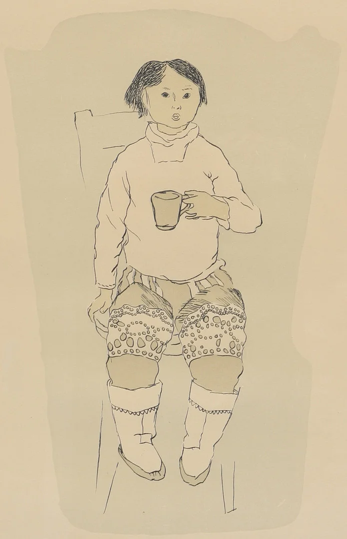 LARS NORRMAN. Efter. Offsettryck, sittande flicka med mugg, numrerad 115/200, signerad, 1900-tal. — Engravings & Prints — Ekenbergs Auktioner