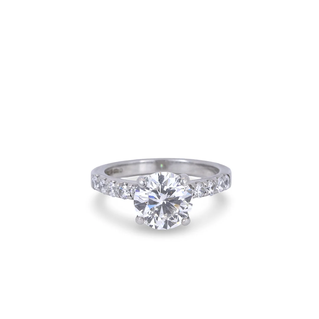 PLATNUM DIAMOND SOLITAIRE RING (2.28CT). — Rings — Chalkwell Auctions