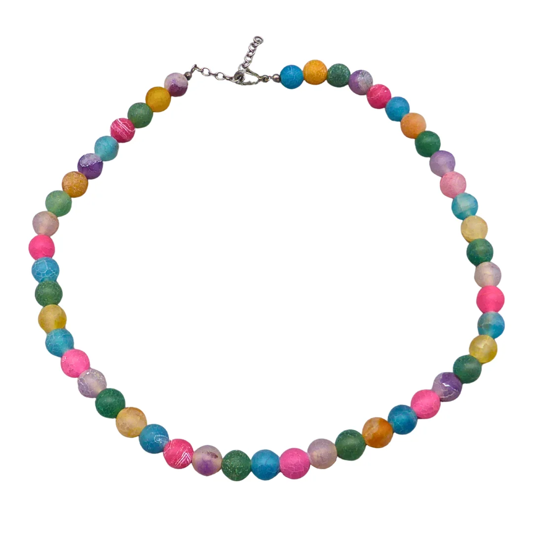 BUNTE PERLENKETTE. — Necklace — Auktionshaus Stuber's Hammerschlag